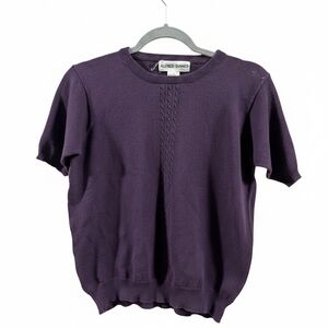 Buy One Get One Free Alfred Dunner Women's Crewneck Sweater in Deep Purple